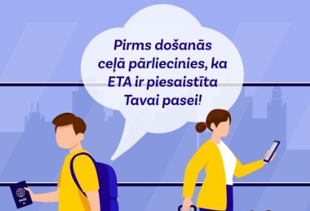 Pirms došanās ceļā pārliecinies, ka ETA ir piesaistīta Tavai pasei!